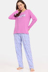 Rosaline Bloom Fest Knit Cotton Pyjama Set - Chambray Blue — thumbnail 4
